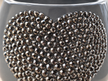 Grey Gatsby charcoal grey decorative ceramic planter with silver crystal heart detail